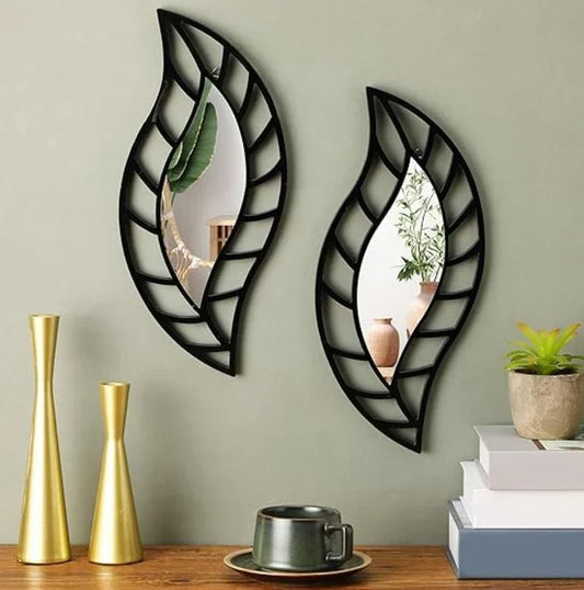 2-Piece Leaf Shape Wall Mirrors