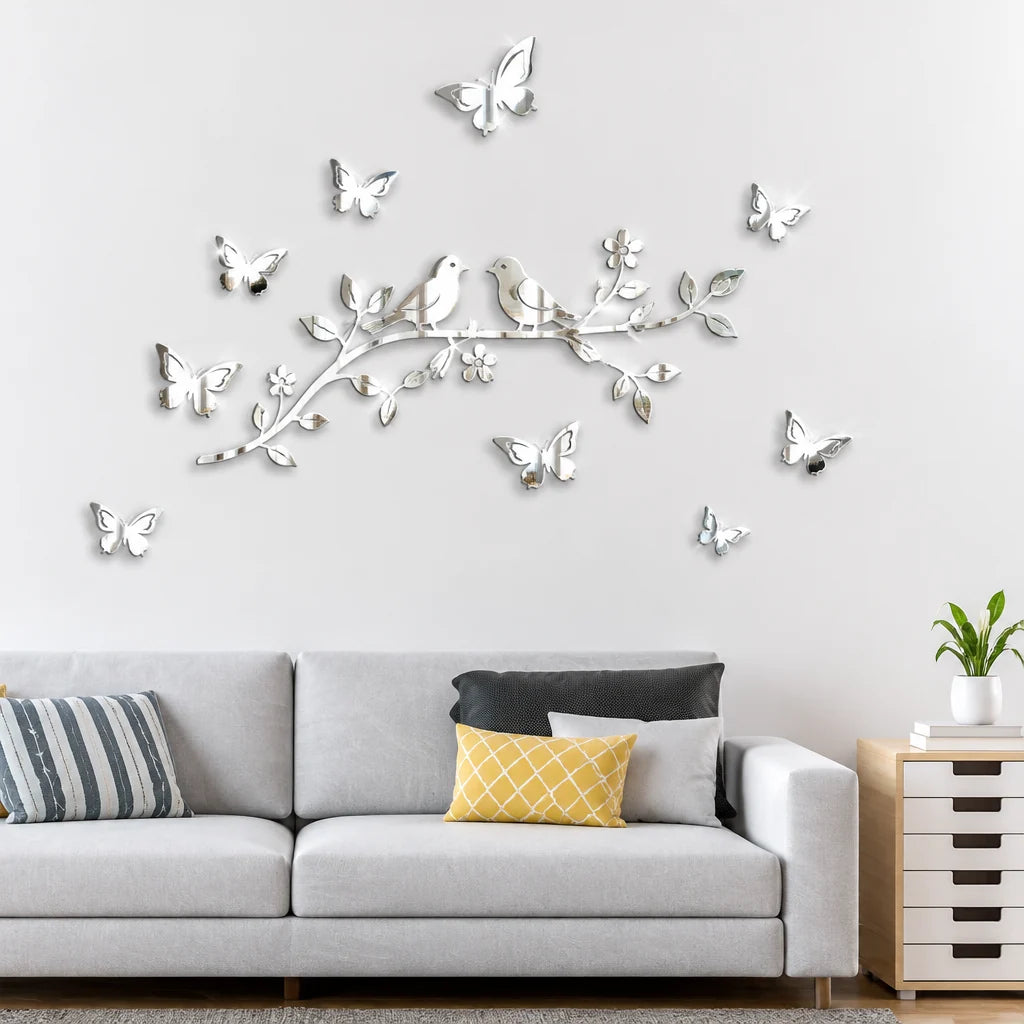 3D Acrylic Butterfly Mirror Stickers
