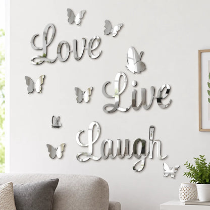 3D Acrylic Butterfly Mirror Stickers