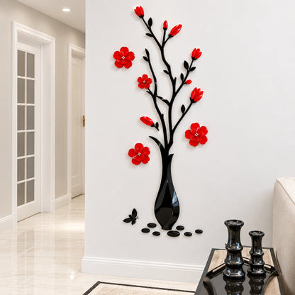 3D Acrylic Vase Wall Stickers