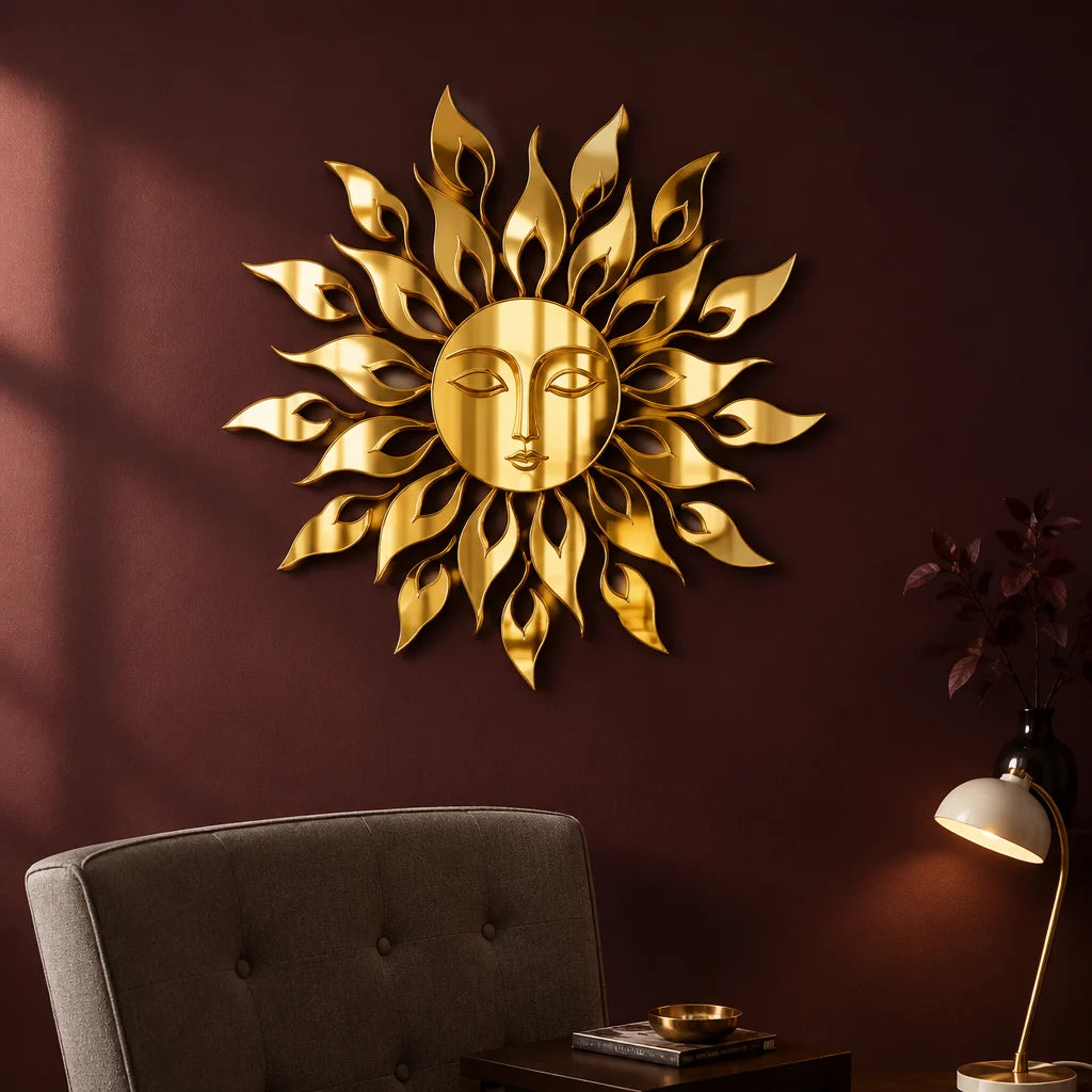 Sun Flame 3D Acrylic Wall Mirror