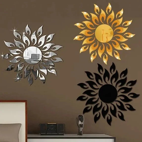 Sun Flame 3D Acrylic Wall Mirror