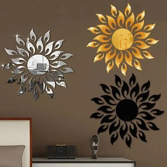 Sun Flame 3D Acrylic Wall Mirror